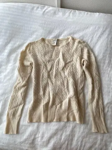 SHIPS 캐시미어 케이블 니트 스웨터 아이보리