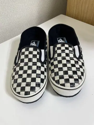 새상품 VANS 반스 슬리퍼 퀼트 화이트 블랙 체크 무늬 사이즈 26.0