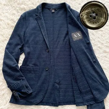 새상품급 ARMANI 고스트레치 언컨 테일러드 자켓 파이핑 네이비