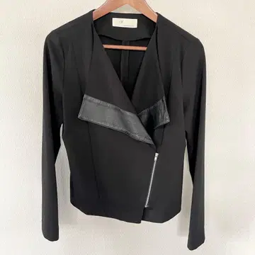 HAMONNTON COLLECTION 노카라 자켓 블랙 가죽