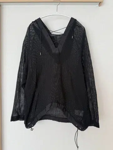 JEANASIS 메쉬 아노락 후디 블랙