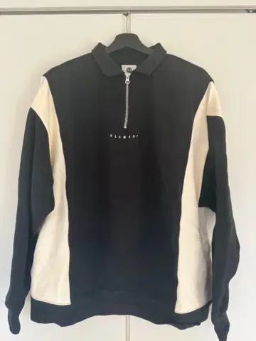 ELEMENT 하프 지퍼 트레이닝복 M 사이즈 블랙/화이트