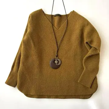 새상품급 밴야드 스톰 니트 스웨터 S 카멜 울 100%