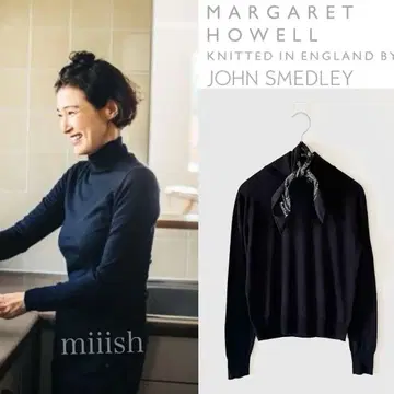 마가렛호웰 x 존스메들리 하이 게이지 터틀넥 니트 블랙