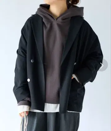 un dix cors 돌먼 테일러드 자켓 블랙