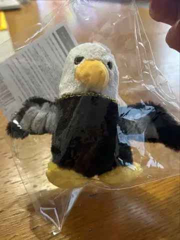 미세스 바벨탑 사용새 봉제 인형 키링 마스코트 은색 테이프 포함