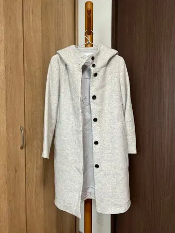 [ 공식 UNTITLED ] 후드 부착 롱 코트 그레이 사이즈 2