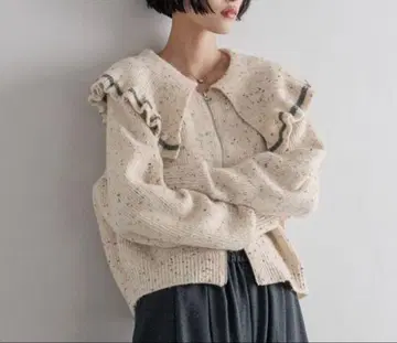 프릴 ZIP 가디건 로리즈팜 미사용 새상품 이번 시즌 신상