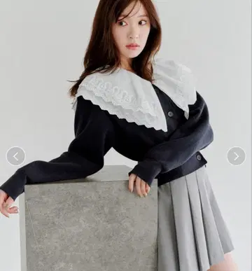 미사용 새상품 snidel 레이스 칼라 니트 풀오버