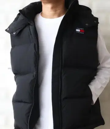 레어 미사용 새상품 깃털 페더 Tommy Jeans 블랙 다운 베스트