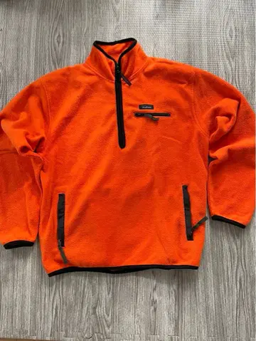 하프 지퍼 보아 플리스 오렌지