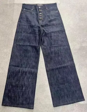 당일 발송 NO/FAITH STUDIOS 다크 데님 와이드 레그 팬츠 S