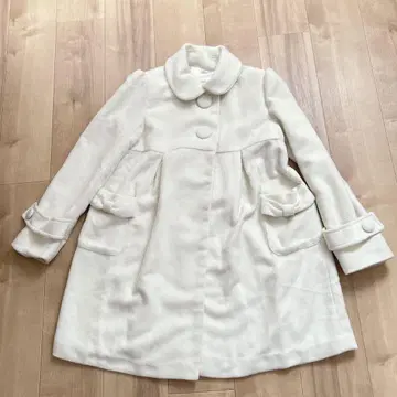 R.F 화이트 버튼 하프 코트 38