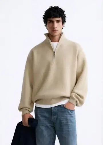 zara 스웨터 하프 지퍼 니트