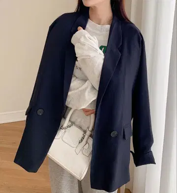 집에서 세탁 가능한 소매 슬릿 글렌체크 테일러드 자켓