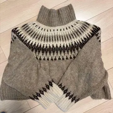 JEANASiS 노르딕 무늬 하이넥 스웨터