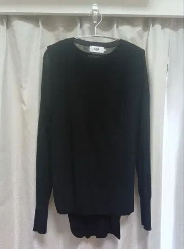 AZUL 블랙 니트 카슈쿨 시어 탑