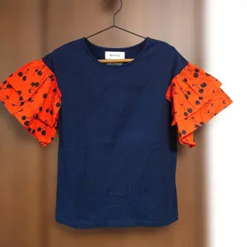 MUVEIL 체리 프린트 티셔츠 네이비 38