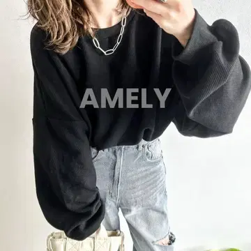 [ 새상품 ] AMELY [ ema님 콜라보 ] 와플 상의