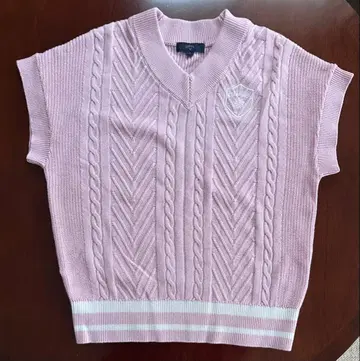 Callaway 핑크 케이블 니트 베스트 S 사이즈