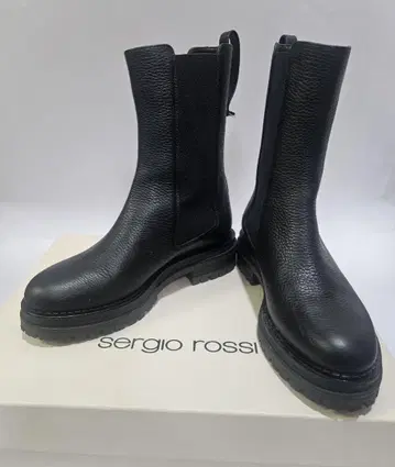 sergio rossi SR JOAN 블랙 사이드 고어 부츠 38