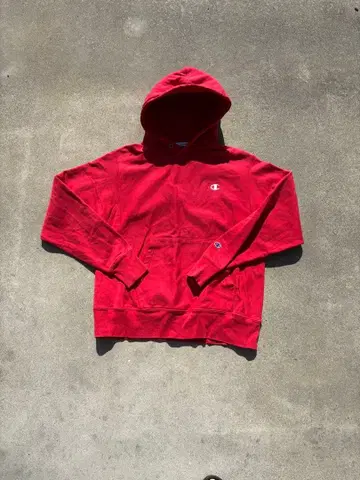 Champion 리버스 위브 후드티 레드