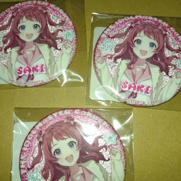 학원 아이돌 마스터 학마스 DMM 스크래치 E상 캔뱃지 사키 3종 세트