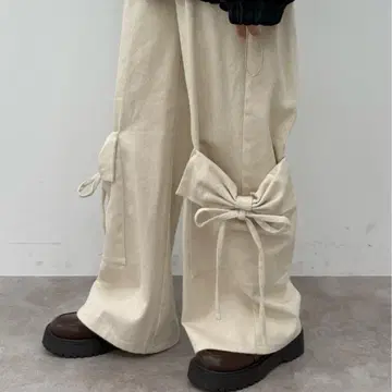 kutir 모듬 더블 리본 와이드 카고 팬츠