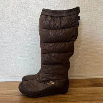 레어 THE NORTH FACE 550 눕시 브라운 스노우 롱 부츠