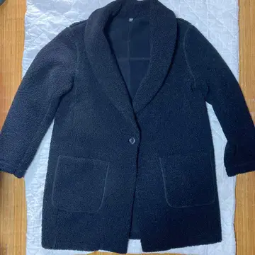 유니클로 테디 플리스 코트 블랙 XL 사이즈