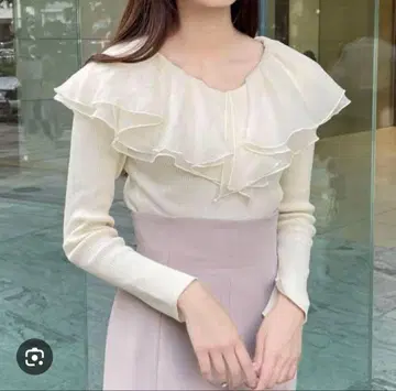 코코딜 오간자 프릴 니트