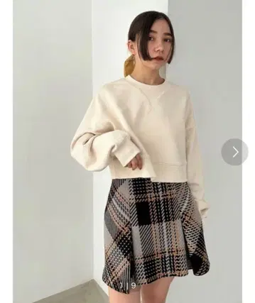 snidel 로빙 체크 미니 스커트