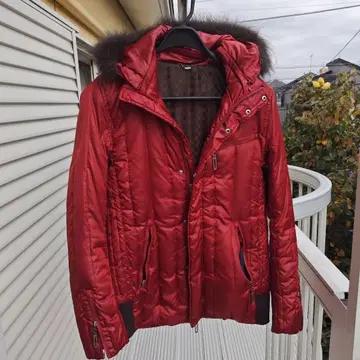 준멘 ( M ) 빨간색 퀼팅 다운 자켓