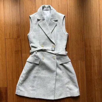 SNIDEL 슬리브리스 트위드 미니 원피스