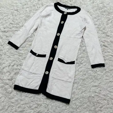 [ c6593 ] BLACK by moussy 가디건 화이트