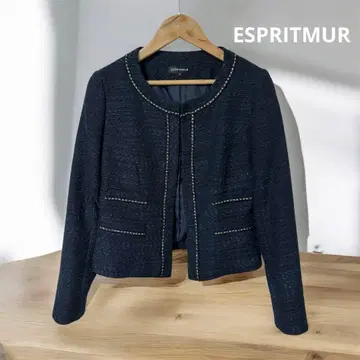 ESPRITMUR 트위드 노카라 자켓 네이비 7호