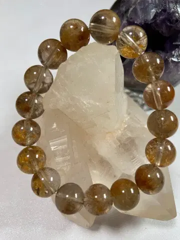 브라운 쿼츠 비즈 팔찌