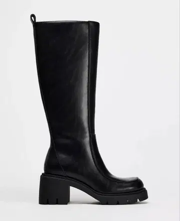 ZARA 러그 밑창 하이힐 부츠