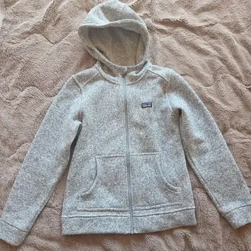 patagonia 후드 부착 그레이 플리스 자켓