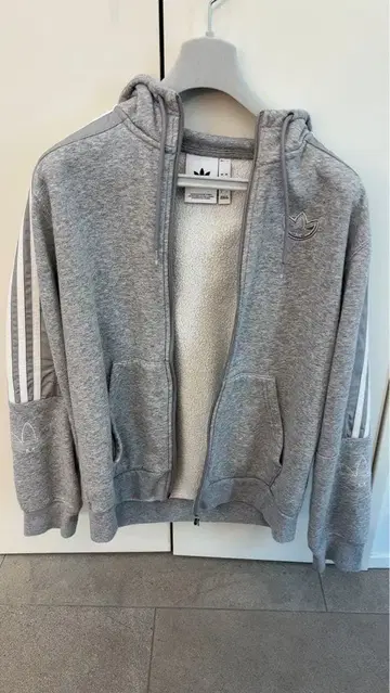 adidas 그레이 집업 후드티 C