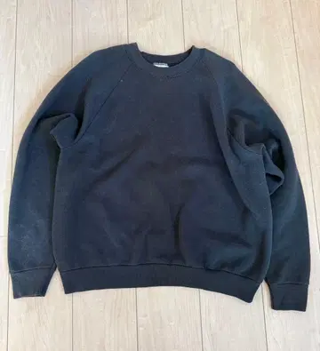 90s USA 원단 프룻 오브 더 룸 맨투맨 무지 블랙