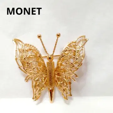 새상품급 MONET 브로치 나비 버터플라이 골드 빈티지 앤티크