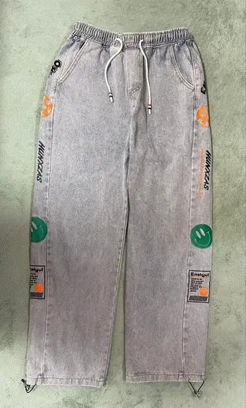 90city 스마일리 스트레이트 데님 팬츠