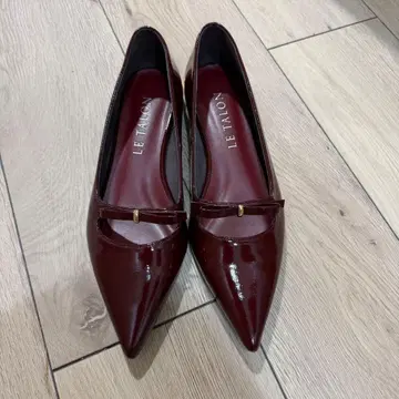 LE TALON 보르도 포인티드 스트랩 리본 플랫 24cm