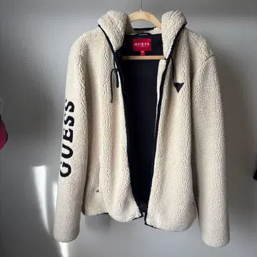 GUESS 블루종 복슬복슬 아우터 보아 후드티