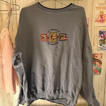 구제 의류 맨투맨 블루 아메카지