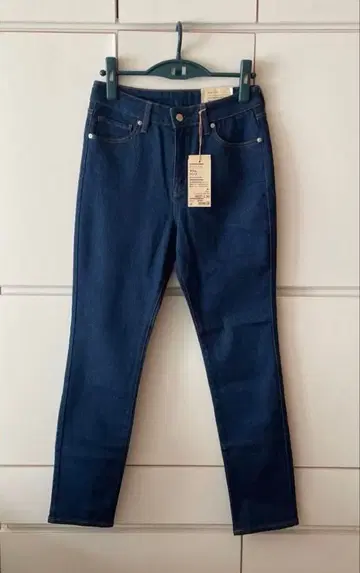 무인양품 스트레치 데님 슬림 팬츠 L 블루 청바지 오가닉