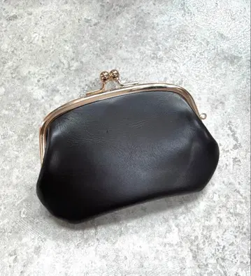 모자 가마구치 미니 지갑 소가죽 브라운