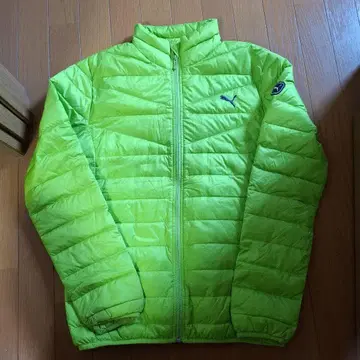 Puma 라임 그린 라이트 다운 자켓 방한 발수 푸마 당일 발송