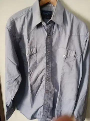 Wrangler 옅은 블루 긴팔 셔츠 15 1/2 - 36